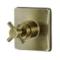 Kingston Brass KS3043DX Single-Handle Three-Way Diverter Valve with Trim Kit, Antique Brass KS3043DX